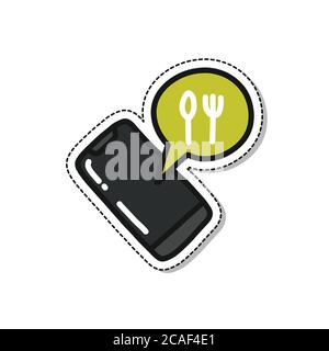 food delivery doodle icon, vector illustration Stock Vector