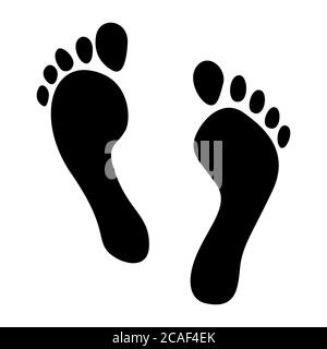 human foot prints on a white isolated background Stock Vector