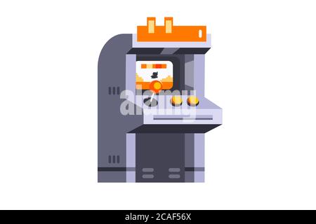 Modern flat slot machine in a flat style. Stock Vector