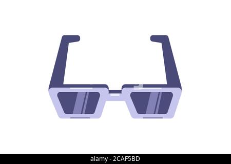 Modern retro glasses with temples in flat style. Stock Vector