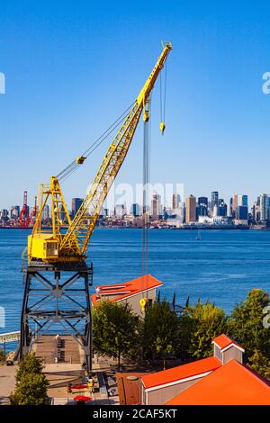 View across Burrard Inlet to downtown Vancouver British Columbia Canada Stock Photo