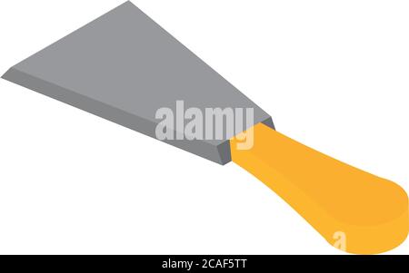 isometric repair construction spatula work tool and equipment flat style icon design vector illustration Stock Vector