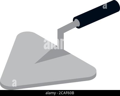 isometric repair construction trowel work tool and equipment flat style icon design vector illustration Stock Vector