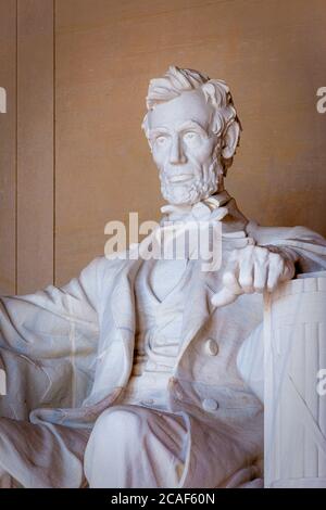 Abraham Lincoln Statue inside the Lincoln Memorial, Washington, DC, USA Stock Photo