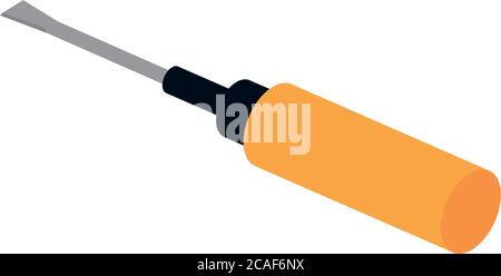isometric repair construction screwdriver work tool and equipment flat style icon design vector illustration Stock Vector