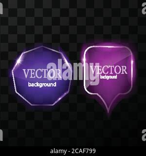 Glass vector button plane. Easy editable background Stock Vector