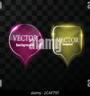 Glass vector button plane. Easy editable background Stock Vector