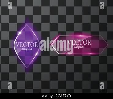 Glass vector button plane. Easy editable background Stock Vector