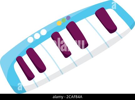 kids toys piano music instrument cartoon isolated icon design white background vector illustration Stock Vector