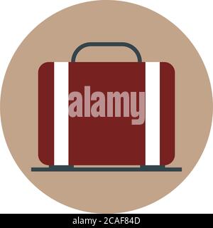 airport suitcase travel transport terminal tourism or business block and flat style icon vector illustration Stock Vector