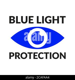Blue light protection eye icon vector symbol Stock Vector