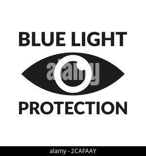 Blue light protection eye icon vector symbol for package design Stock Vector