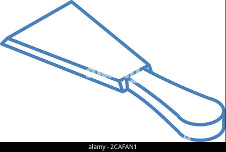 isometric repair construction spatula work tool and equipment linear style icon design vector illustration Stock Vector