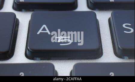 Close up the keys on the laptop keyboard Stock Photo