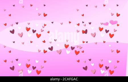 collection of several hearts on pink background Stock Vector