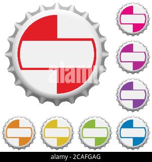 Colorful bottle caps. Vector illustration Stock Vector