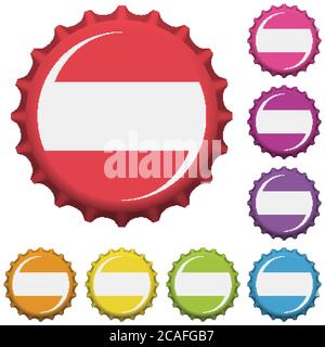 Colorful bottle caps. Vector illustration Stock Vector