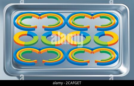 full and semi circles on abstract background Stock Vector