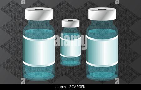 different types of water bottles on abstract background Stock Vector