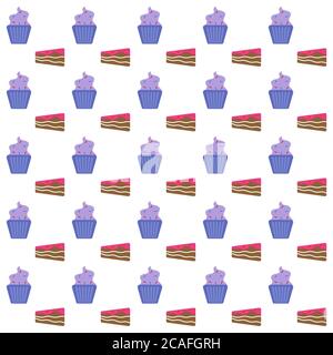 Cake seamless pattern background.Colorful wallpaper vector illustration and good for printing Stock Vector