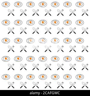 Sunny side up eggs seamless pattern background.Colorful wallpaper vector illustration and good for printing Stock Vector