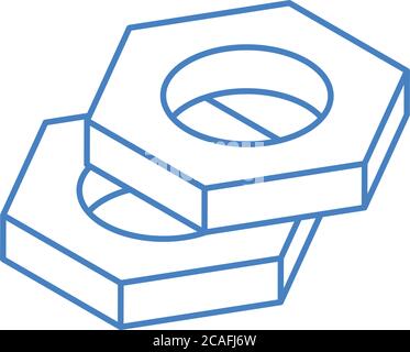 isometric repair construction gears work tool and equipment linear style icon design vector illustration Stock Vector