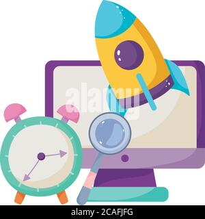back to school, computer clock rocket books elementary education ...
