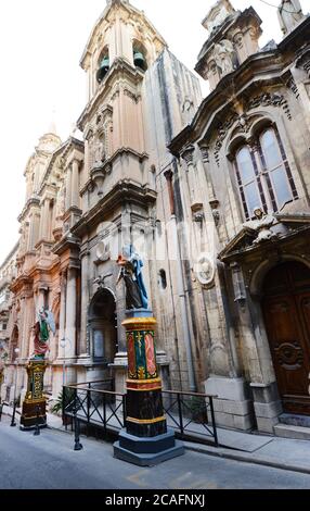 The  Church of St Paul's Shipwreck in Valletta, Malta. Stock Photo