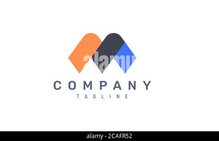 bold abstract M letter. Simple and modern vector design concept. Suitable for company logo that represent intelligence, strength and spirit Stock Vector