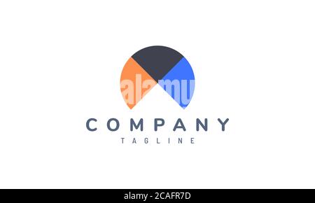 simple circle pie chart diagram. Vector design concept. Suitable as a company logo to represent intelligence, strength and spirit Stock Vector