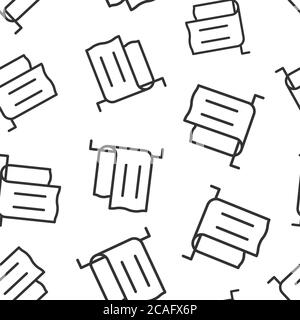 Bathroom towel icon in flat style. Washcloth vector illustration on white isolated background. Hygiene wiping seamless pattern business concept. Stock Vector