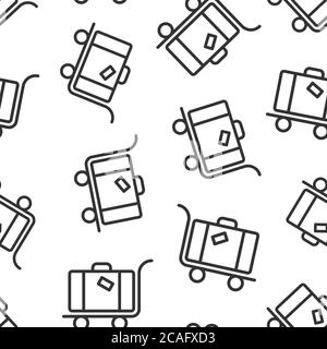 Travel bag icon in flat style. Luggage vector illustration on white isolated background. Baggage seamless pattern business concept. Stock Vector