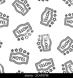 Hotel 5 stars sign icon in flat style. Inn vector illustration on white isolated background. Hostel room information seamless pattern business concept Stock Vector