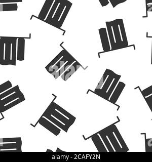 Bathroom towel icon in flat style. Washcloth vector illustration on white isolated background. Hygiene wiping seamless pattern business concept. Stock Vector