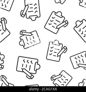 To do list icon in flat style. Document checklist vector illustration on white isolated background. Notepad check mark seamless pattern business conce Stock Vector