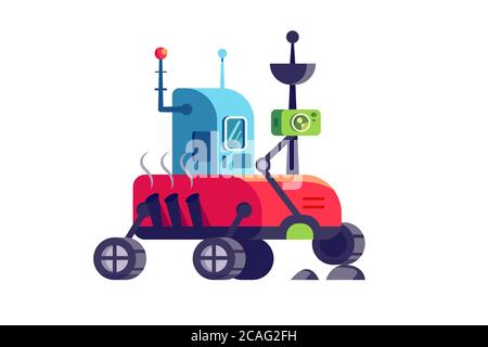 Mars or moon rover in flat style Stock Vector