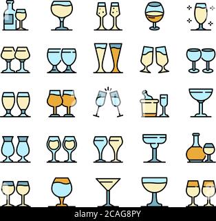 Wineglass icons set vector flat Stock Vector