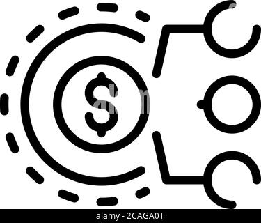 Global restructuring finance icon, outline style Stock Vector