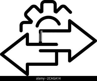 Gear restructuring icon, outline style Stock Vector