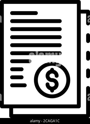 Restructuring money papers icon, outline style Stock Vector