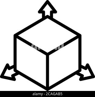 Restructuring 3d direction icon, outline style Stock Vector