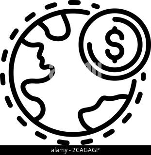 Global restructuring icon, outline style Stock Vector