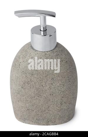 Ceramic stone-like soap dispenser isolated on white Stock Photo