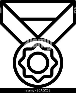Inclusive education medal icon, outline style Stock Vector