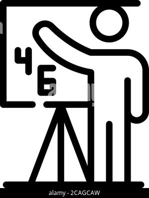 Inclusive education board icon, outline style Stock Vector