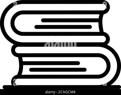 Inclusive education book stack icon, outline style Stock Vector