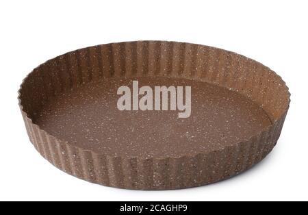 New ceramic baking dish isolated on white Stock Photo