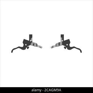 Illustration of mountain bike brake levers isolated on a white ...