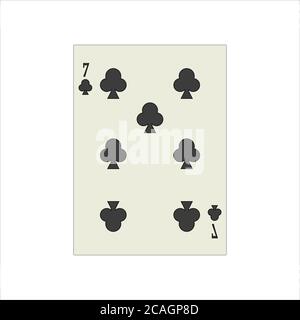 Illustration of seven  of clubs isolated on a white background Stock Photo