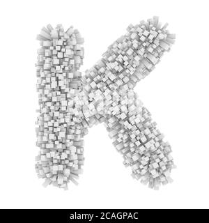 3d Bricks creative cartoon cute decorative letter K Stock Photo